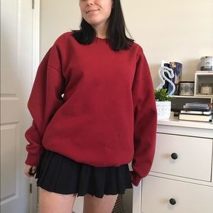 brandy melville red crew neck sweater🥰